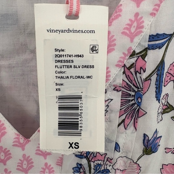 NWT Vineyard Vines Printed Flutter Sleeve Dress Thalia Floral Size XS - Picture 13 of 13